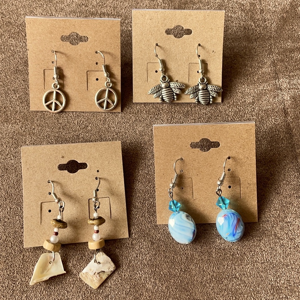 4 pairs of handcrafted earrings